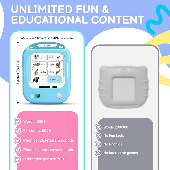 QuTZ Talking Flash Cards, Phonics Flash Cards, Learn to Read with 166 Pages, 29+ Themes, 800+ Words & Fun Facts, 700+ Interactive Games, Toddler Learning Toys for 2-6 Year Old
