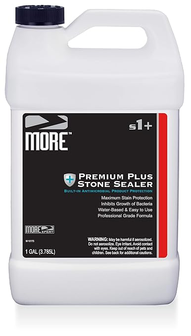MORE Premium Plus Stone Sealer Protector for Countertops - Natural Stone, Marble, Granite Surfaces - Advanced Formula [Gallon / 128oz]