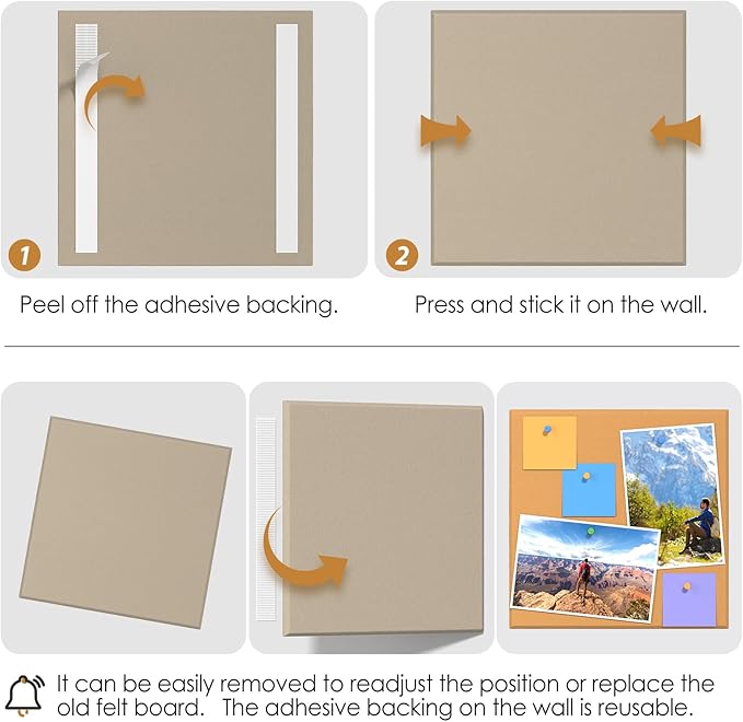 MaxGear Large Cork Board for Wall 36" x 24", Tan Bulletin Board, 6 Pack Felt Wall Tiles with Pushpins, Cork Boards for Office Pin Board Tack Board Cork Boards