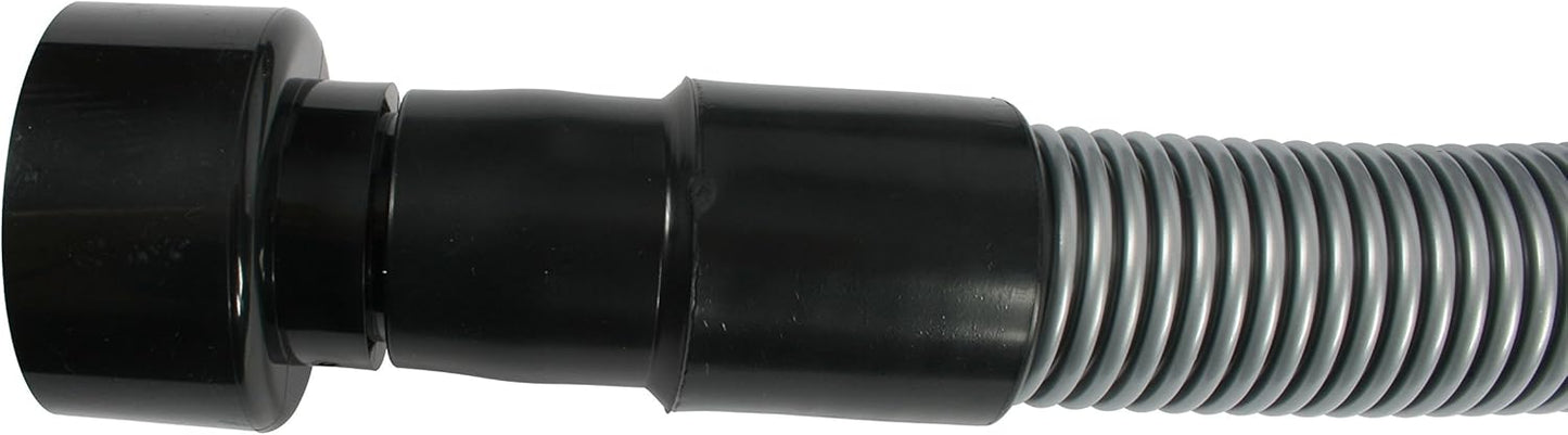 Cen-Tec Systems 20 Ft. Premium Shop Vacuum Extension Hose with 2 tank adapters and 1.25" curved end, Silver