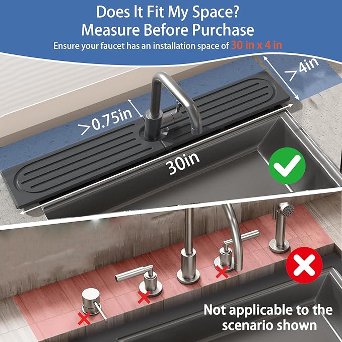 Stone Faucet Mat for Kitchen Sink, Water Absorbing Sink Water Splash Guard, Fast-Drying Kitchen Sink Faucet Mat, Durable Protector and Stone Drying Mat for Kitchen Counter & Bathroom Sink