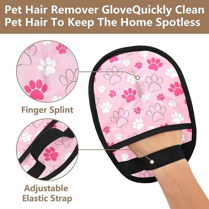 Pet Grooming Gloves Reusable Dog & Cat Hair Remover for Furniture, Car Interiors Multi-Surface Deshedding Tool for Carpets, Bedding & Home Cleaning