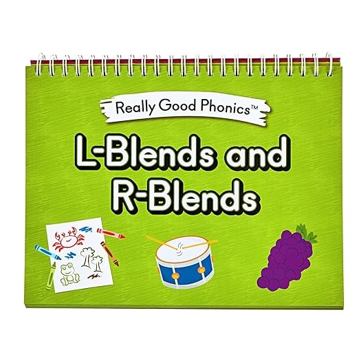 Really Good Phonics Decodable Readers Flip Chart - L- and R-Blends and Three-Letter Blends - Reading Games for Kids, Learning Activities, Homeschool & Classroom Must Haves