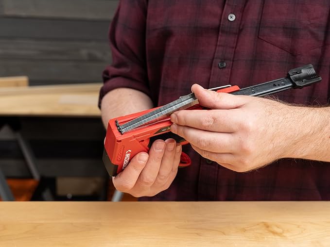 Arrow T501 5-in-1 Manual Staple and Nail Gun, Wire Stapler, and Brad Nailer for Wood, Upholstery, Construction, Insulation, Crafts, Fencing, and Cable, Black/Red