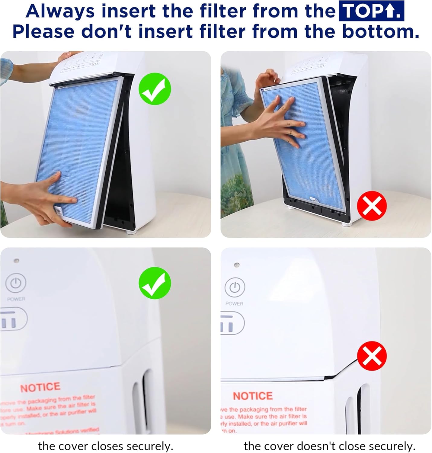 Membrane Solutions MSA3/MSA3S Genuine Original Air Purifier Filter Replacement 6 Pack, Upgraded 4-in-1 H13 True HEPA Filter with OdallerPure Technology