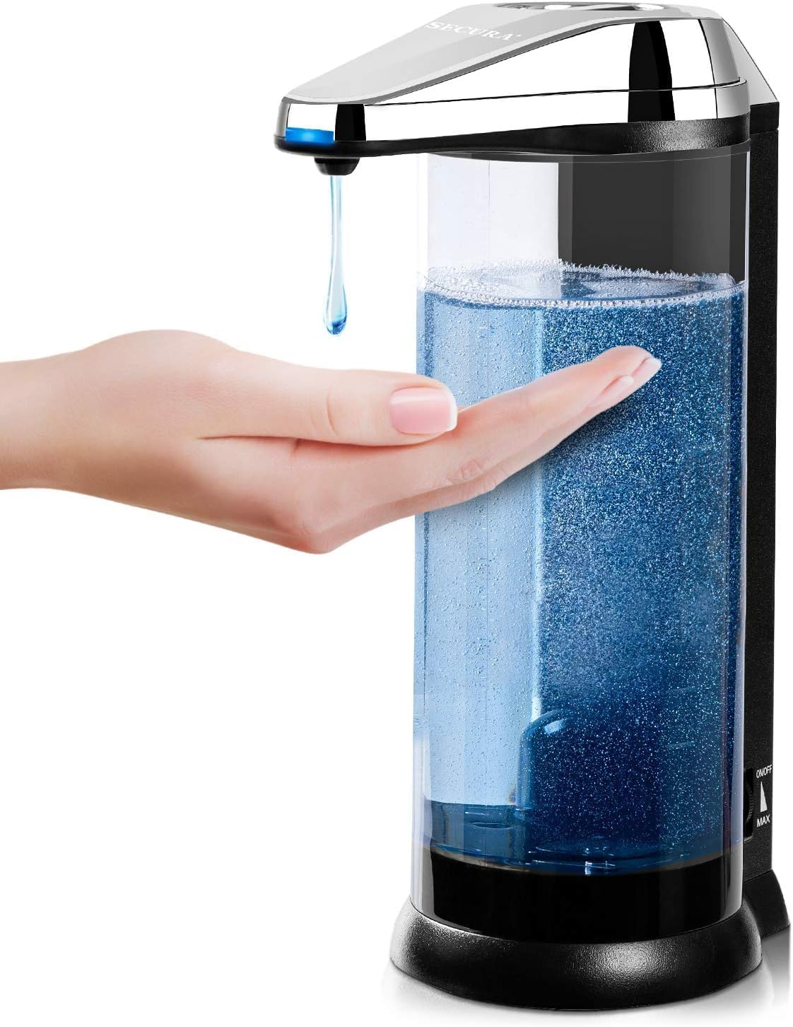Automatic Foaming Soap Dispenser, 17oz Clear Glass Hand Soap Dispenser with ABS Touch Sensor Pump Battery Operated, Dish/Hand Soap Refillable for Bathroom Kitchen (Silver) (Copy)