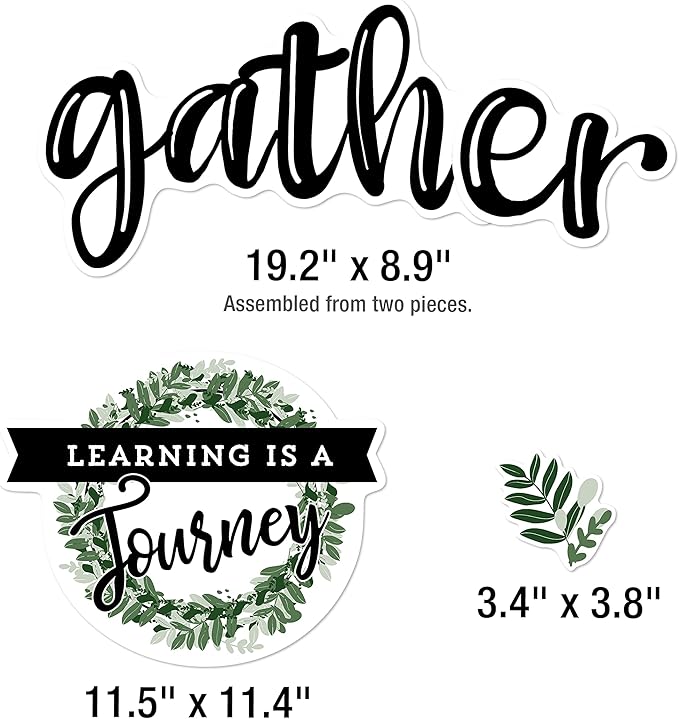 Carson Dellosa 34 pc Bundle of Farmhouse Decor for Bulletin Board, Positive Affirmations, Motivational Poster, Eucalyptus, and More Classroom Decorations