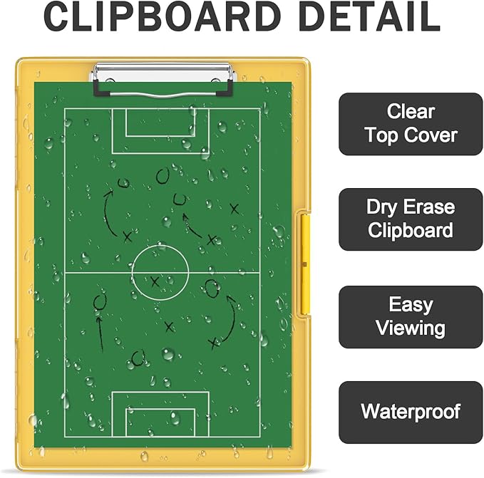 Rimilak Plastic Clipboard with Storage, Side Opening with 2 Compartment, Size 13.3 x 9.4 x 1.5 Heavy Duty High Capacity Nursing Box for Work School & Office Supplies, Yellow