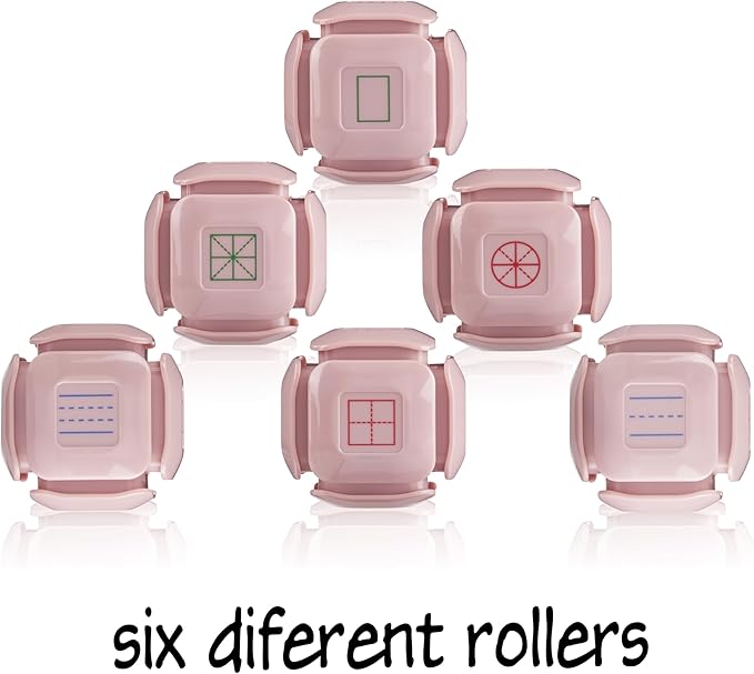 LEGILINER 6-in-1 Handwriting Practice Roller Stamp - Multi-Pattern Self-Inking Stamp Tool for Classroom, Occupational Therapy & Homework - PreK to 5th Grade