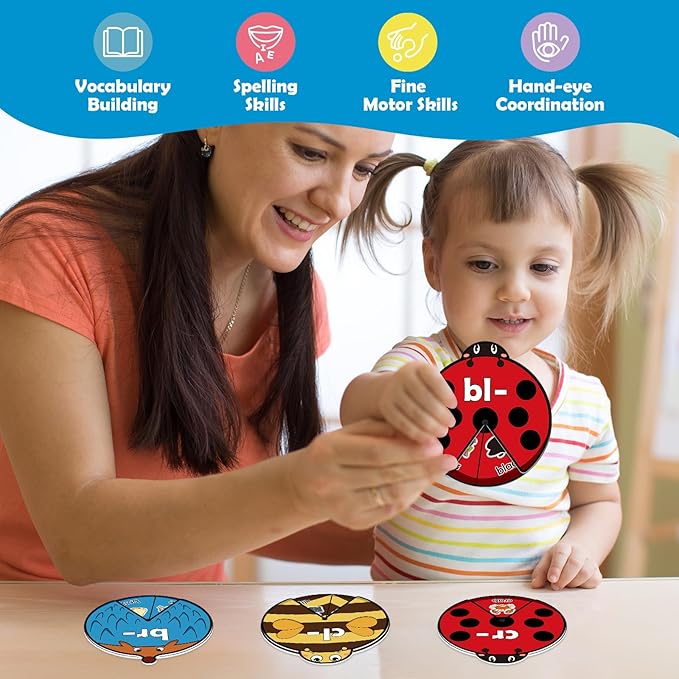 Blends & Digraphs Cards, Phonics Games,Speech Therapy Toys for Toddlers Kids,Learn to Read, Spelling Reading Learning Sight Words Games,Kindergarten Preschool Learning Activities Educational