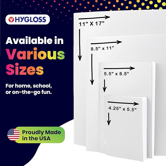 Hygloss Blank Books - Bulk 10 Pack – 4.25" x 5.5" A6 White Paperback Blank Books for Kids to Write Stories, Doodle, Arts & Crafts – Plain Drawing Sketchbook, Unlined Journal, Notebook Without Lines