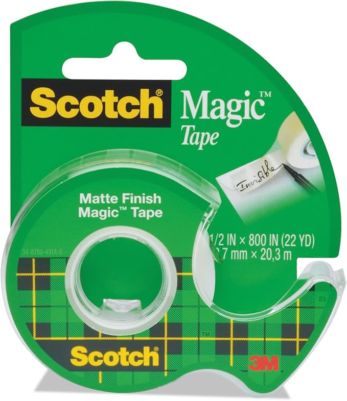 Scotch 119 Magic Tape in Handheld Dispenser, 1/2-Inch x 800-Inch, 1-Inch Core, Clear