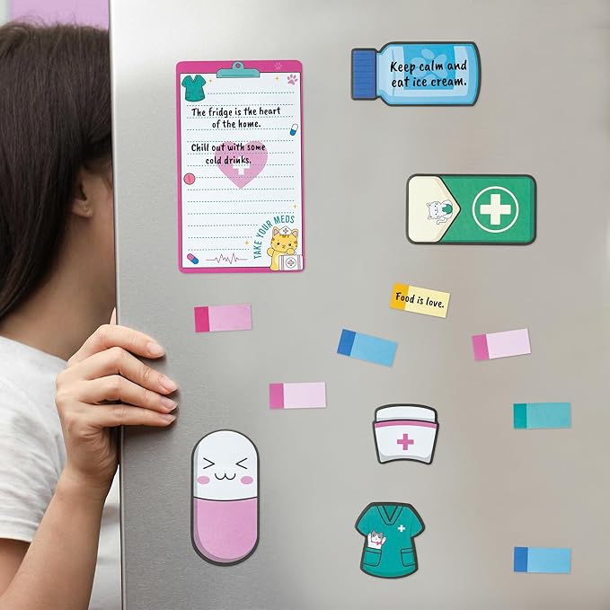 B1ykin Cute Sticky Notes Set - Keep Calm I’m A Nurse Self-Stick Notes Pad, 550 Sheets Writing Memo Pages Sticky Notepad for Teacher Appreciation Gifts, School Office Party Supplies (Funny Nurse)