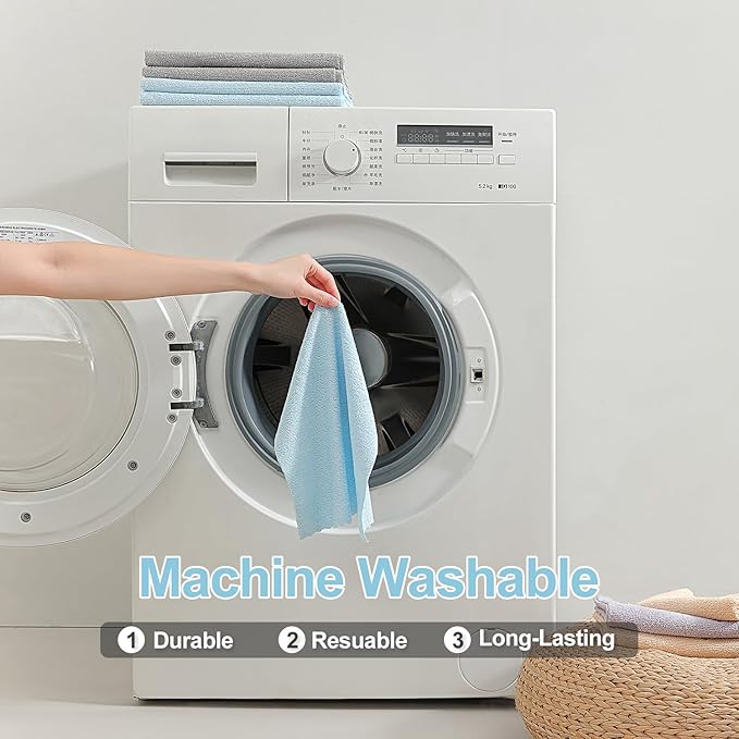 Jessy Home 80 Pack Microfiber Cleaning Cloth Roll Reusable Paper Towels 12"x12" Tear Away Cloth, Microfiber Towels for Cars, Wash Cloths, Lint Free Rags for House, Kitchen,Window,Cleaning Supplies