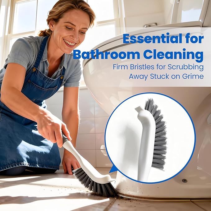 3 Pack Scrub Brush Set, Hard Bristle Brushes for Cleaning Bathroom, Sink, Corner, Stove, Tile Grout, Tight Spaces