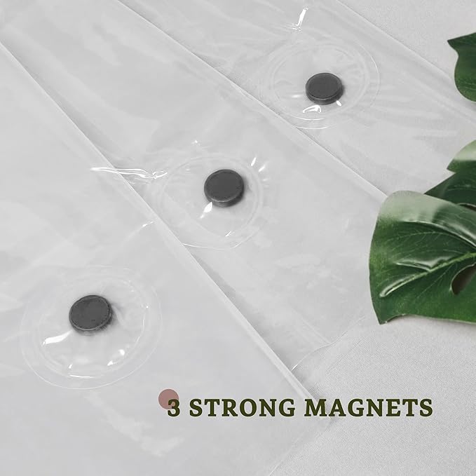 Barossa Design Extra Heavy Duty Shower Curtain Liner Thick - Soft Plastic Shower Liner Waterproof with Grommets & 3 Magnets, Clear, 72"x72"