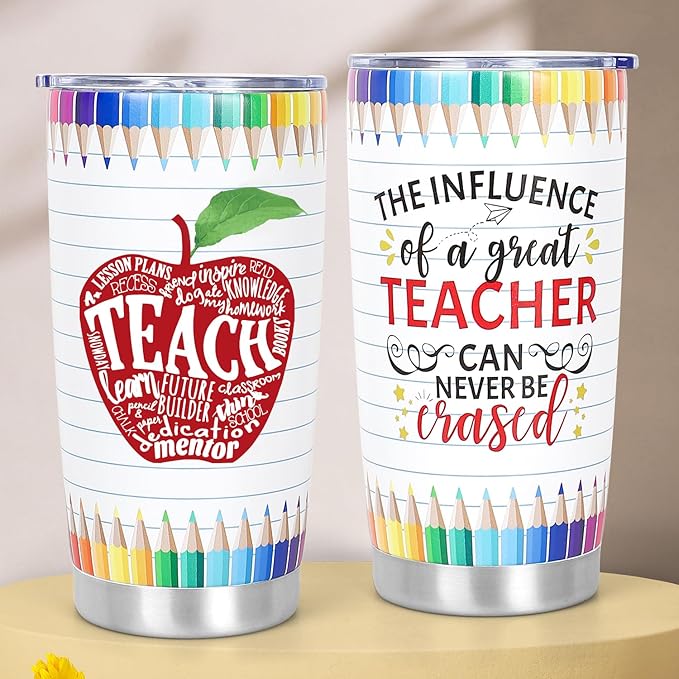 Teacher Appreciation Gifts - Teachers Gifts for Women Men with 20 OZ Wine Tumbler - Teacher's Christmas Birthday Gift - Funny Teachers Gift Ideas - Teacher Appreciation Week - Valentine's Day