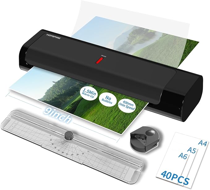 OL253 Thermal Laminator for Teachers & Home Office, Fast Preheat Desktop Laminator with Smooth & Bubble-Free Laminating, Fits A4 & Letter, 3–5 mil Pouches