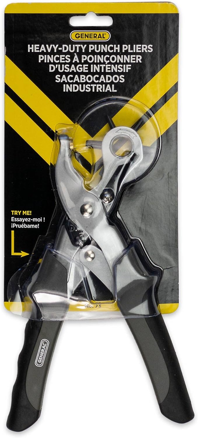 General Tools Revolving Punch Pliers 73 - 6 Multi-Hole Sizes For Leather, Rubber, & Plastic - Hobbies & Crafts