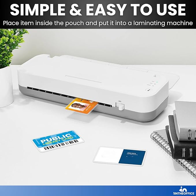 1InTheOffice Thermal Laminating Pouches 5 Mil, Business Card Laminating Pouches, Laminating Pouches for ID and Name Badge, 25 Pack