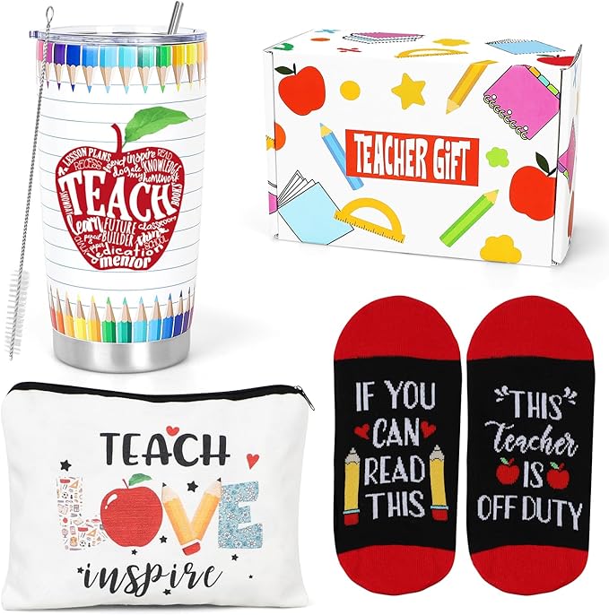 Teacher Appreciation Gifts - Teachers Gifts for Women Men with 20 OZ Wine Tumbler - Teacher's Christmas Birthday Gift - Funny Teachers Gift Ideas - Teacher Appreciation Week - Valentine's Day