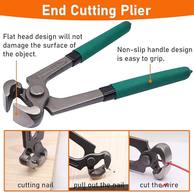 4Pcs Upholstery and Construction Staple Remover Tools Set - Nail Tack Remover, U Tack Lifter, End Cutting Plier, Carpet Remover Tool for Furniture Floor Craft Project Photo Frame