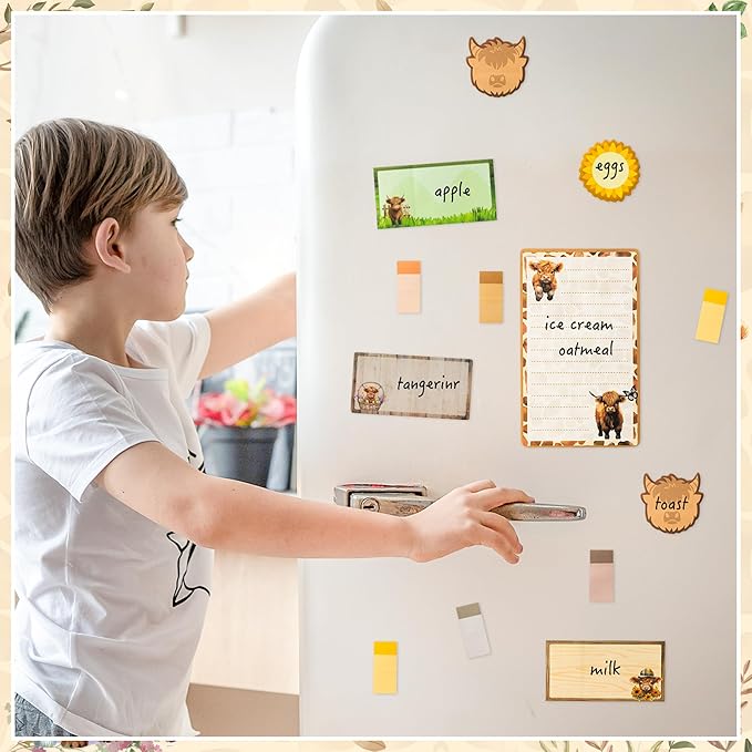 B1ykin Cute Sticky Notes Set - I Just Really Like Highland Cow Self-Stick Notes Pad, 550 Sheets Writing Memo Pages Sticky Notepad for Teacher Appreciation Gift, School Party Supplies (Highland Cow)