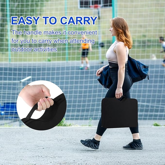 Stadium Seat Cushions 2 Pack, Extra Thick 2.5 Inch, U-Shaped Ergonomic Design, Waterproof & Portable Bleacher Seats with Carrying Handle
