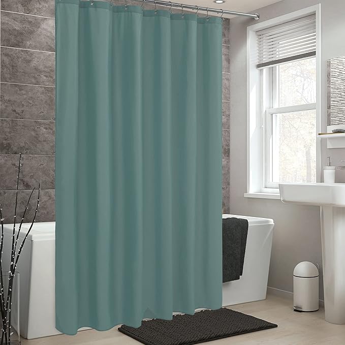 ALYVIA SPRING Extra Long Fabric Shower Curtain Liner Waterproof - 72" x 84", Soft & Lightweight XL Shower Curtain with 3 Magnets, Machine Washable - 72x84, Sea Teal