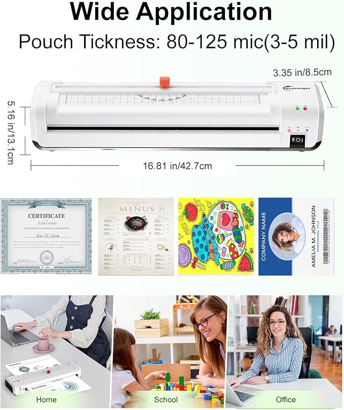Laminator Machine, A3 Laminator Machine with 30 Laminating Sheets, 13 Inch Laminating Machine with Built-in Paper Cutter & Corner Rounder, Thermal and Cold 11X17 for Home School Office