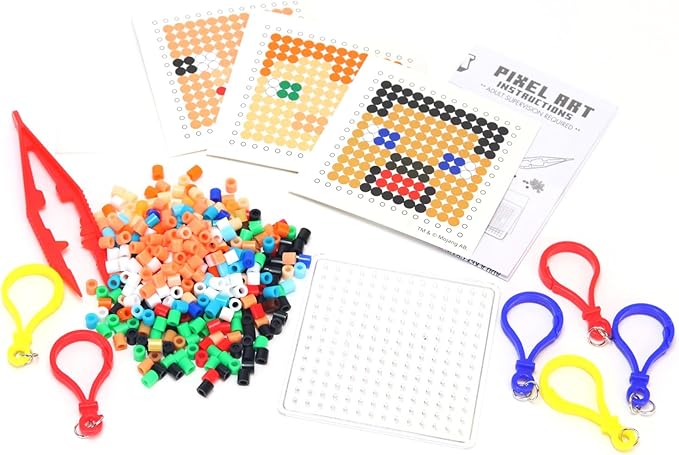 Tara Toy Minecraft Pixel Art Bead Kit 2500+ Beads, Templates & Pegboards Build Minecraft Pixel Characters & Tools Creative Craft Toy for Kids Ages 6