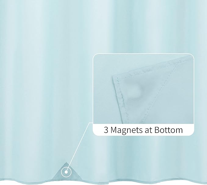 ALYVIA SPRING Long Fabric Shower Curtain Liner Waterproof - 72" x 74", Soft & Lightweight Longer Shower Curtain with 3 Magnets, Machine Washable - 72x74, Blue