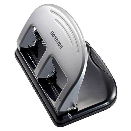 Wholesale CASE of 5 - Accentra Traditional 3-Hole Punch-3-Hole Punch, Traditional, 40 Sheet Capacity, Black/Silver