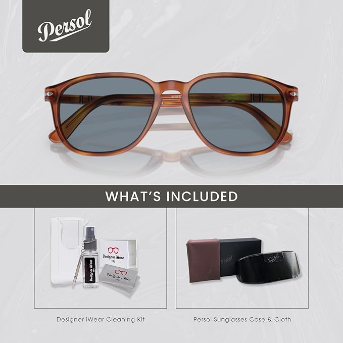 Persol PO3019S Square Sunglasses for Men '+BUNDLE with ACCESSORY EYEWEAR KIT