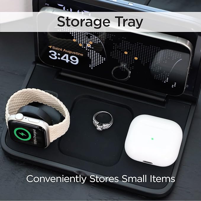 iHome Alarm Clock with Wireless Charging, Digital Alarm Clock for Bedroom Includes Wireless Charger for iPhone, AirPods, and Apple Watch (iWW7)