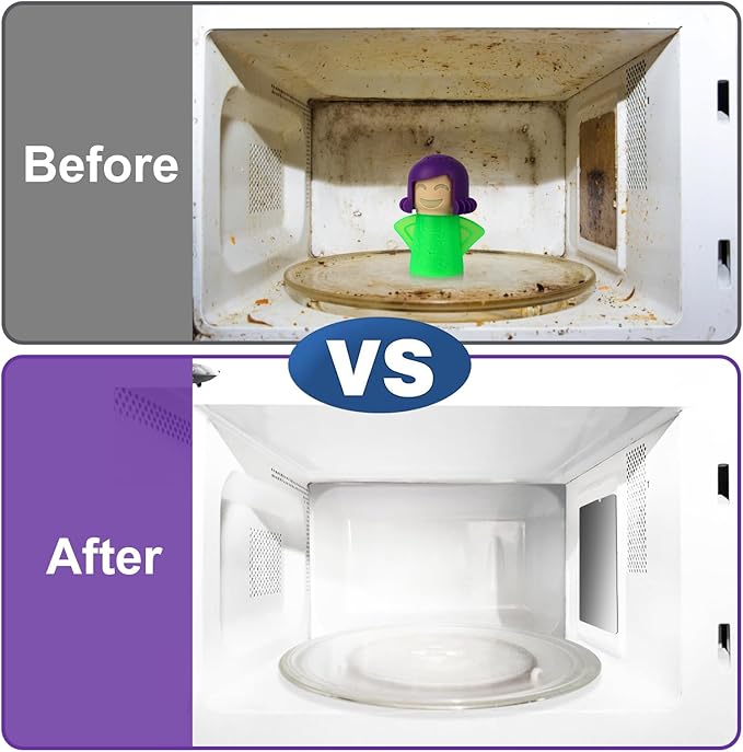 Asltw Angry or Happy Mama Microwave Cleaner, Microwave Oven Steam Cleaner, Just Add Vinegar and Water, Easily Cleans the Crud in Minutes (Green)