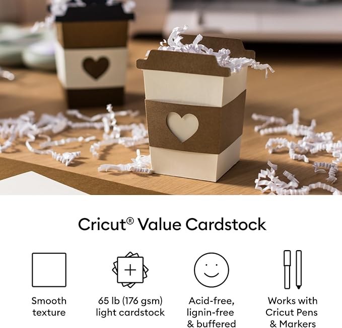Cricut Value Cardstock Paper, Neutrals Sampler - 80 sheets (8.5" x 11") - Compatible with Joy Xtra, Explore, & Maker Machines - Letter Size