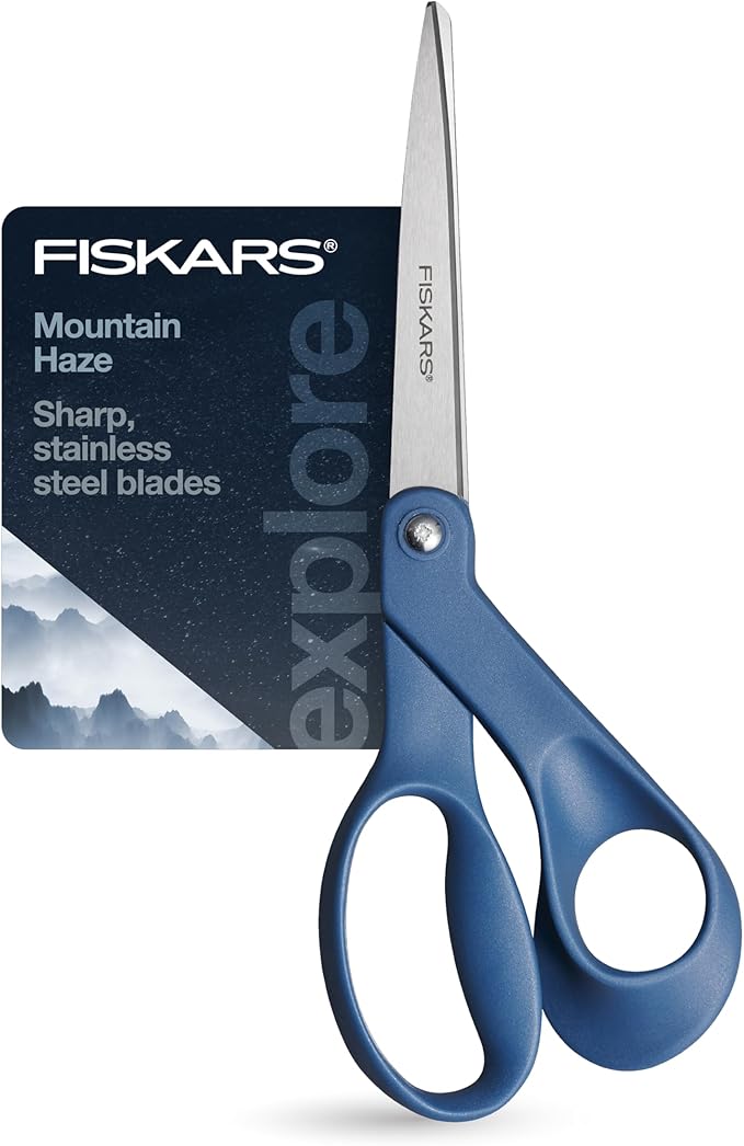 Fiskars Explore Collection Scissors, Gifts for Mom, Mountain Haze, 8", Black