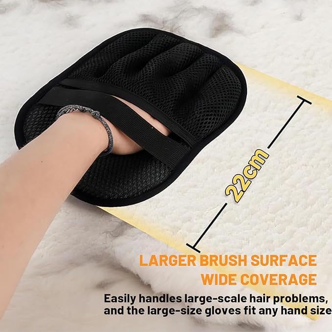 Five-Finger Electrostatic Pet Hair Remover Glove, Reusable Washable Magic Brush Pet Hair Remover Tool for Laundry, Couch, Carpet, Car Seat (1pcs)