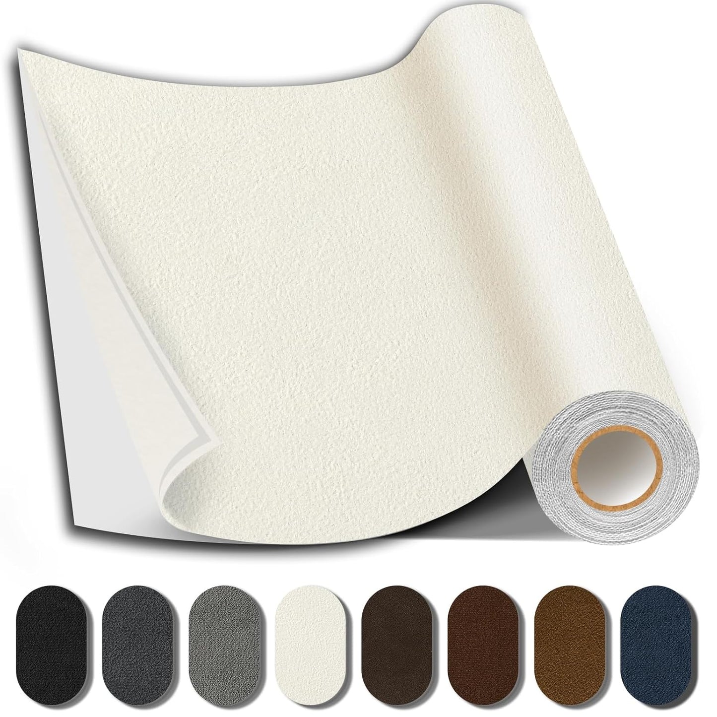 Suede Repair Patch, Large Fabric Repair Tape, Self-Adhesive Patches for Furniture, Couch, Sofa, Car Interior, Shoes, Hand Bag, Clothing (Beige, 3.5X79 Inch)