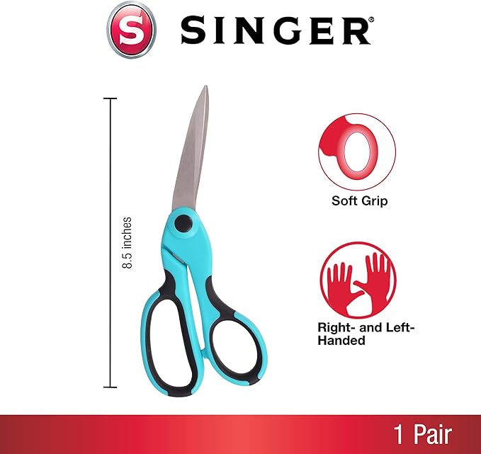 SINGER 8-1/2-Inch ProSeries Heavy Duty Bent Sewing Scissors