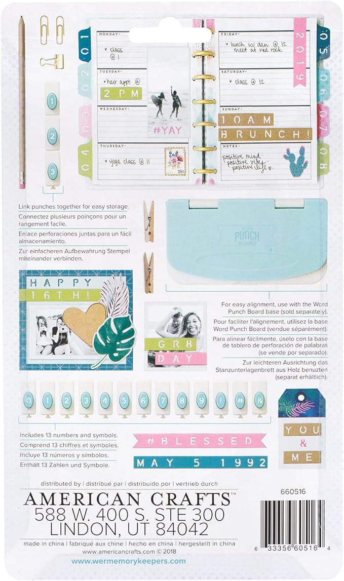 We R Memory Keepers Number Punches Set, Pair with Punch Board, Mix and Match Numbers, for Crafting, Scrapbooking, DIY Projects, Journaling, Cardmaking, and More