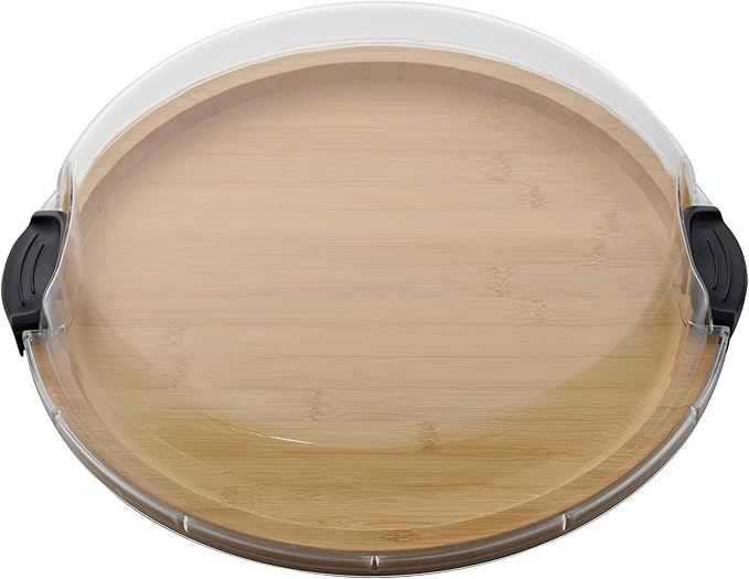 FARBERWARE Build-a-Board Cutting Board with Single Compartment and Clear Locking Lid for Charcuterie, Snacks, and More, Bamboo