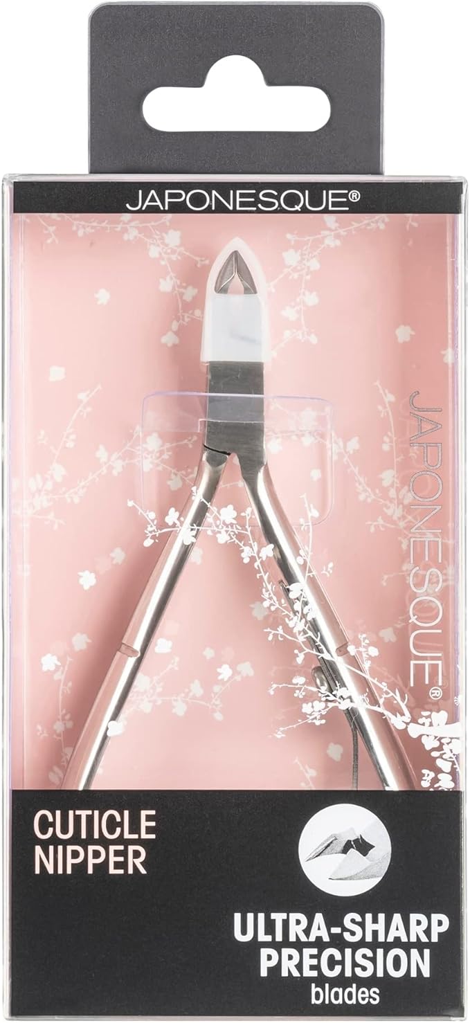 JAPONESQUE Cuticle Nipper with Ultra-Sharp, High Performance, Stainless Steel Blades to Remove Hangnails and Cuticles, Anti-Slip Grip for Control and Comfort