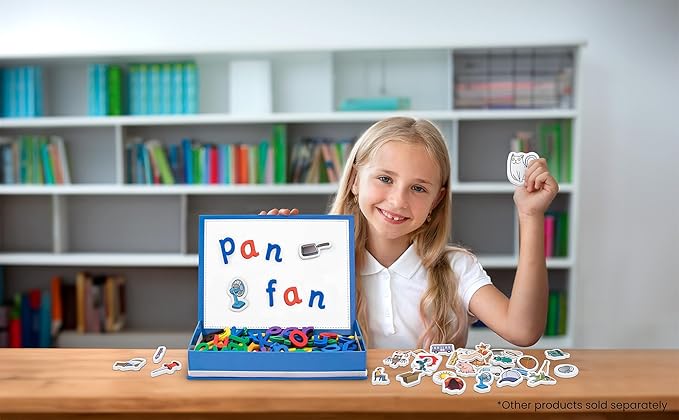 Junior Learning Rainbow CVC Objects Magnetic Foam Set, 40 Pieces, Ages 4-5, Phonics, Pre K-K