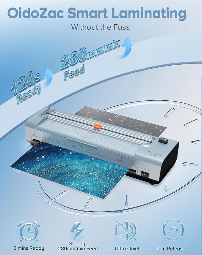 13 Inch Laminator Machine with 20 Laminating Sheets, 11x17 Hot & Cold laminator for Teachers 10 in 1 with Auto Paper Feed, Never Jam Technology Personal Laminator for Home Office School