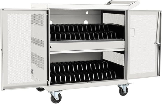 Tripp Lite 32-Port USB Charging Cart Storage Station for Android & Tablet, White (CSC32USBW)