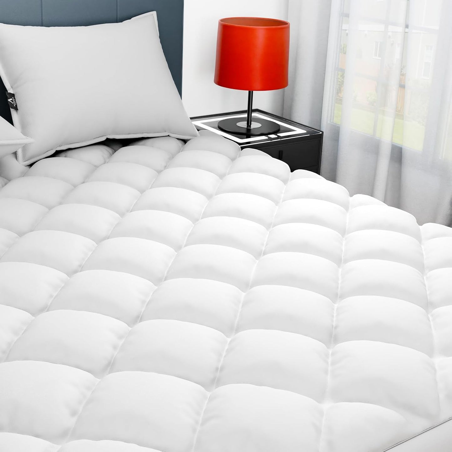 Sunflower King Mattress Pad, Hypoallergenic Cotton Mattress Cover, 18-22" Extra Deep Pocket Quilted Protector, Breathable&Noiseless