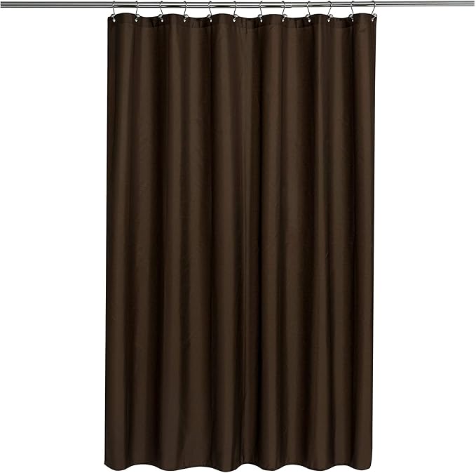 N&Y HOME Fabric Shower Curtain or Liner with Magnets - Brown Shower Curtain for Bathroom with Hotel Quality, Machine Washable - Brown, 72x72