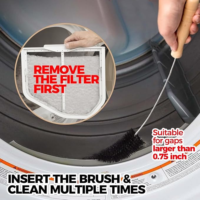 Holikme 3 Pack Dryer Vent Cleaner Kit Clothes Dryer Lint Brush Vent Trap Cleaner Home Essentials Long Flexible Vacuum Brush